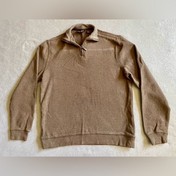 Tasso Elba Men’s 1/4 Zip Long Sleeve Sweater Brown Size Small - Picture 1 of 6